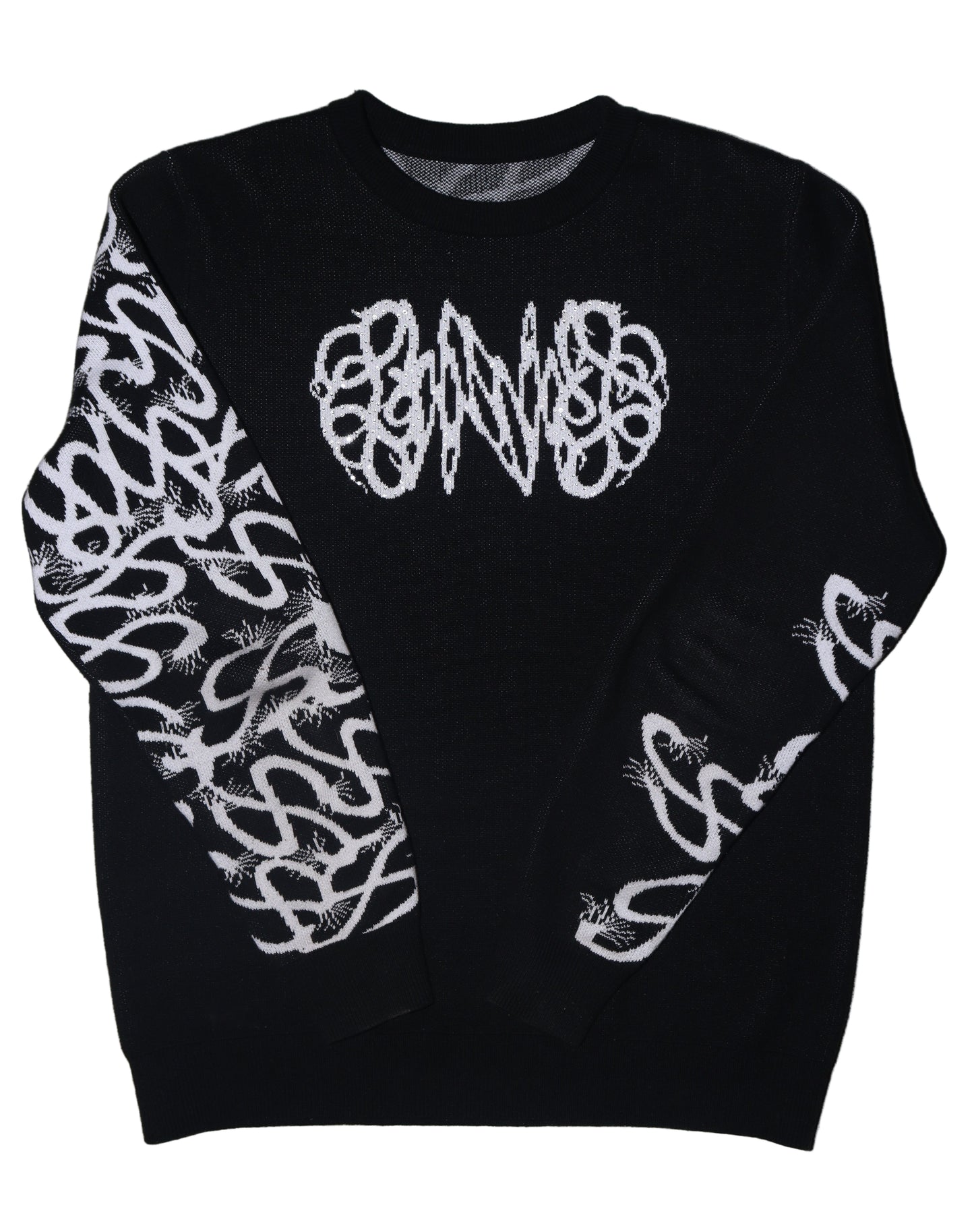 Black rhinestone sweater