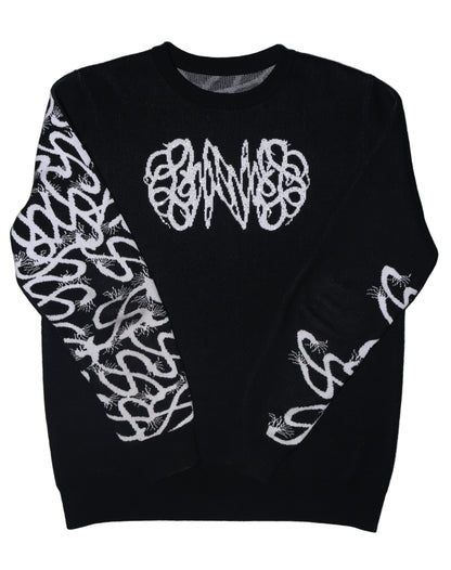 Black rhinestone sweater