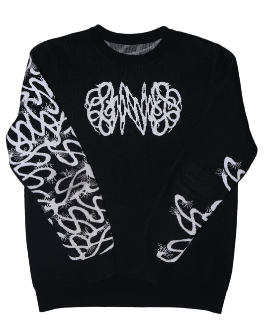 Black rhinestone sweater