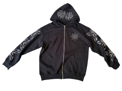 Rhinestones zip up