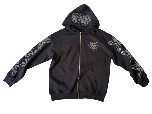 Rhinestones zip up