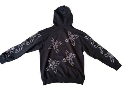 Rhinestones zip up