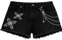 Noir Butterfly Chain Shorts